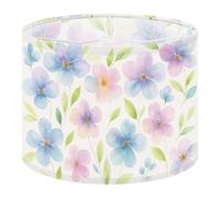 Drum Lamp Shade Large Lampshade Pastel Floral Soft Blue Purple Green Flowers for Floor Lamps Table Lamps Pendant Light Linen Lampshades Replacement Bedside Light Shades