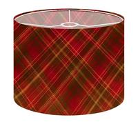 Drum Lamp Shade Large Lampshade Plaid Twill Weave Repeat Gingham Seamless red for Floor Lamps Table Lamps Pendant Light Linen Lampshades Replacement Bedside Light Shades