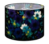 Drum Lamp Shade Large Lampshade Purple Blue Green Black White Flowers Black for Floor Lamps Table Lamps Pendant Light Linen Lampshades Replacement Bedside Light Shades