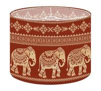 Drum Lamp Shade Large Lampshade Seamless Pattern Tribal Ethnic Indian Elephant Pattern Thai for Floor Lamps Table Lamps Pendant Light Linen Lampshades Replacement Bedside Light Shades