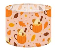 Drum Lamp Shade Large Lampshade Seamless Pumpkin Spice Latte Autumn Coffee Ice for Floor Lamps Table Lamps Pendant Light Linen Lampshades Replacement Bedside Light Shades