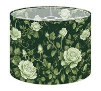 Drum Lamp Shade Large Lampshade Vintage Green Floral Rose Vines Leaves for Floor Lamps Table Lamps Pendant Light Linen Lampshades Replacement Bedside Light Shades