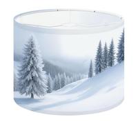 Drum Lamp Shade Large Lampshade Winter Landscape Christmas Wonderland Magical Forest Pine for Floor Lamps Table Lamps Pendant Light Linen Lampshades Replacement Bedside Light Shades