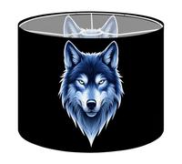 Drum Lamp Shade Large Lampshade Wolf Head Hand Drawn Black for Floor Lamps Table Lamps Pendant Light Linen Lampshades Replacement Bedside Light Shades