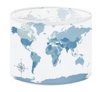 Drum Lamp Shade Large Lampshade World Map Map World Ideally for Floor Lamps Table Lamps Pendant Light Linen Lampshades Replacement Bedside Light Shades