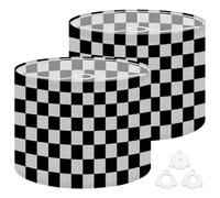 Drum Lamp Shades Black White Buffalo Plaid 13"x13"x10" Medium Lampshade DIY Replacement Lamp Shade for Table Lamps Floor Lamps Required Assembly
