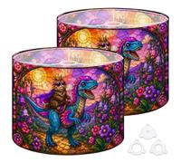 Drum Lamp Shades Cat Riding Blue Dinosaur 13"x13"x10" Medium Lampshade DIY Replacement Lamp Shade for Table Lamps Floor Lamps Required Assembly
