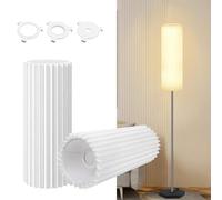 Drum Lamp Shades for Floor Lamps Chandelier, 15.7"x6.1"x6.1" Replacement Shade, Large Pleated Linen Round Lampshade, White Barrel, Tall for Modern Interiors