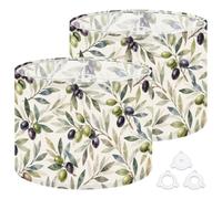 Drum Lamp Shades Watercolor Olive Branch Green 13"x13"x10" Medium Lampshade DIY Replacement Lamp Shade for Table Lamps Floor Lamps Required Assembly