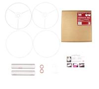 Drum Lampshade Making Kit Twin Pack - Use with Pendant Ceiling Lights, Table and Floor Lamps, Drum Circle Shape Needcraft UK DIY use with Fabric, Textile, Wallpaper of Choice. (White, 30cm)