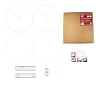 Drum Lampshade Making Kit Twin Pack - Use with Pendant Ceiling Lights, Table and Floor Lamps, Drum Circle Shape Needcraft UK DIY use with Fabric, Textile, Wallpaper of Choice. (White, 35cm)
