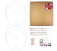 Drum Lampshade Making Kit Twin Pack - Use with Pendant Ceiling Lights, Table and Floor Lamps, Drum Circle Shape Needcraft UK DIY use with Fabric, Textile, Wallpaper of Choice. (White, 45cm)