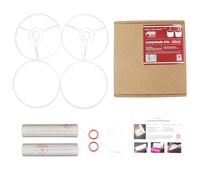 Drum Lampshade Making Kit Twin Pack - Use with Pendant Ceiling Lights, Table and Floor Lamps, Drum Circle Shape Needcraft UK DIY use with Fabric, Textile, Wallpaper of Choice. (White, 20cm)