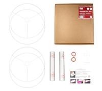 Drum Lampshade Making Kit Twin Pack - Use with Pendant Ceiling Lights, Table and Floor Lamps, Drum Circle Shape Needcraft UK DIY use with Fabric, Textile, Wallpaper of Choice. (White, 40cm)