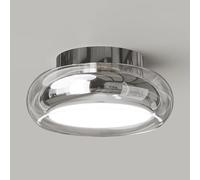 Drum LED Semi Flush Mount Ceiling Light Fixture, Dimming Modern Hallway Lamp with White Acrylic Shade, 12W Bauhaus Glass Close to Lights for Bathroom, Hallway, Bedroom