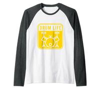 Drum Life Drumming Band Drumsticks Musical Drums Raglan Baseball Tee