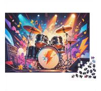 Drum Lightning Music Jigsaw Puzzle, 1000 Pcs Indoor Adult Game | 38x26cm Art Admirers, Birthday Gift, Cardboard, Mood Calming, Tight Puzzle Fit