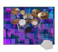 Drum Mat - Essential Anti-Slip Pad for Stable Drumming Performance, Electronic Drum Set Practice Music Rug for Kids, Floor Protection Record Pad for Splash Cymbal Stands-Color-14||120 x 100 cm