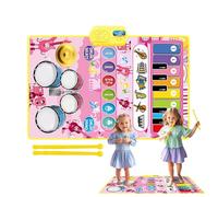 Drum Mat for Musical Play Mat - Jazz Drum Mat for Floor, Battery Powered Music Mat, Musical Instrument Toy for Home, Play, Travel