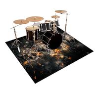 Drum Mat Non-Slip Drumming Drum Rug for Floor Protection, Drum Carpet for Drummers, Soundproof Blanket For Bass Drum Snare Jazz Drum Kit, 100 x 80 cm Sound-Absorbing Mat for Electronic Drum