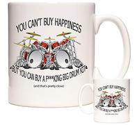 Drum Mug, You Can't Buy Happiness But You Can Buy A Big Drum Kit, Ceramic Gift Mug for Drummers Everywhere