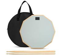 Drum Pad, 12-Inch Double-Sided Drum Practice Pad with Stand | Silent Snare Drum Training Kit for Adults & Kids | Includes Sticks & Oxford Storage Bag