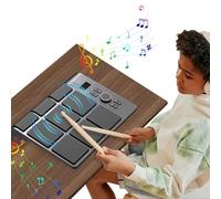 Drum Pad, 9 Velocity-Sensitive Pads, LCD Display, APP Connection, USB Rechargeable, Portable Electronic Instrument for Drumming