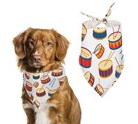 Drum Pattern Dog Bandanas Triangle Dog Bibs Cute Pet Scarf Kerchief for Small Medium Large Pet