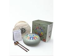 DRUM PLUS Steel Tongue Drum 10 Inches (25 cm) Metal Reed Drum 11 Notes Handpan Drum Metal Percussion Instrument (Green)