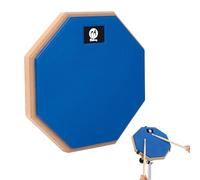 Drum Practice Pad 8 Inch Drum Pad Rubber Dumb Drum Practice Pad with Wooden Base for Drummers Beginners Blue