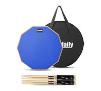 Drum Practice Pad for drumming drum pad and sticks 12 In,Sided With 2 Pairs/4 Maple 5A Drum Sticks & Storage Bag (Blue)