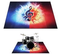Drum Rug, 6 x 5 FT Rectangular Drum Mat, Drum Carpet with Non-Slip Grip Bottom, Soundproof Musical Instrument Rug, Professional Drum Accessories