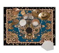 Drum Rug Drum Mat Non Slip Soundproof Drum Blanket Indoor & Outdoor Floor Protection Record Pad for Splash Cymbal Stands Drum Carpets for Drummers Electronic Drum Set Practice Music Rug 120 x 70 cm