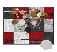 Drum Rug Drum Mat Non Slip Soundproof Drum Blanket Indoor & Outdoor Floor Protection Record Pad for Splash Cymbal Stands Drum Carpets for Drummers Electronic Drum Set Practice Music Rug 120 x 100 cm