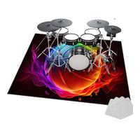 Drum Rug Drum Mat | Non Slip Soundproof Mat Anti Vibration | Musical Instrument Mat | Professional Rectangle Drum Carpet for Bass Drum Snare Jazz Drum Kit Electronic Drum 130 x 100 cm