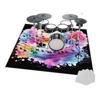 Drum Rug Drum Mat | Non Slip Soundproof Mat Anti Vibration | Musical Instrument Mat | Professional Rectangle Drum Carpet for Bass Drum Snare Jazz Drum Kit Electronic Drum 130 x 100 cm