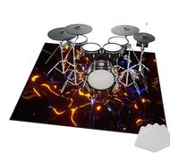 Drum Rug Drum Mat | Non Slip Soundproof Mat Anti Vibration | Musical Instrument Mat | Professional Rectangle Drum Carpet for Bass Drum Snare Jazz Drum Kit Electronic Drum 130 x 100 cm
