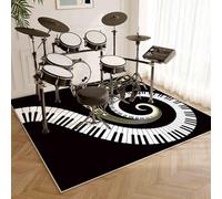 Drum Rug Mat Soundproof Carpet Drumming Drum Rug Drum Carpet for Drummers Outdoor Electronic Drum Set Practice Music Rug Floor Protection Professional Drum Rugs Instrument Floor Mat 140 x 120 cm