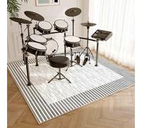 Drum Rug Mat Soundproof Carpet Drumming Drum Rug Drum Carpet for Drummers Outdoor Electronic Drum Set Practice Music Rug Floor Protection Professional Drum Rugs Instrument Floor Mat 120 x 100 cm