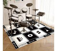 Drum Rug Mat Soundproof Carpet Drumming Drum Rug Drum Carpet for Drummers Outdoor Electronic Drum Set Practice Music Rug Floor Protection Professional Drum Rugs Instrument Floor Mat 110 x 80 cm
