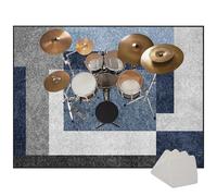Drum Rug Mat Soundproof Drum Carpet Drum Mat Non-Slip Drum Carpets Professional Rectangle Drum Rugs For Percussion Electronic Drums Bass Drum Snare Drums Kit Etc Musical Instruments Mat 160 x 140 cm