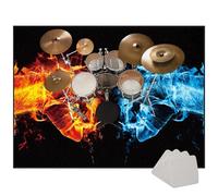 Drum Rug Mat Soundproof Drum Carpet Drum Mat Non-Slip Drum Carpets Professional Rectangle Drum Rugs For Percussion Electronic Drums Bass Drum Snare Drums Kit Etc Musical Instruments Mat 120 x 70 cm
