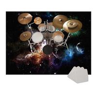 Drum Rug Mat Soundproof Drum Carpet Drum Mat Non-Slip Drum Carpets Professional Rectangle Drum Rugs For Percussion Electronic Drums Bass Drum Snare Drums Kit Etc Musical Instruments Mat 120 x 70 cm