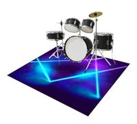Drum Rug Non Slip Soundproof Drum Mat Electrical Drum Carpet Practice Pad Outdoor Sound Absorbing Rug for Jazz Bass Drum Set, Piano Indoor Drum Accessories for Electronic/Jazz Drum Kits 170 x 140 cm