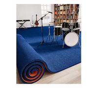 Drum Rug Shockproof Pads Shockproof Rugs for Electronic Drum Noise Reduction Runner Rug for Hallways, Kitchen, Entryway Home Decor(Blue,100x100cm/39.4x39.4in)