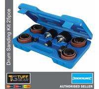 Drum Sanding Kit 25pce Grit 80/ Bobbin Silverline Rubber Spindle Aluminium Oxide