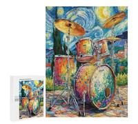 Drum Set 500 Piece Jigsaw Puzzles Adults Kids Musical Instrument Music Jigsaws Cozy Night In Activity Colourful Challenge Great Gift Puzzle Lovers Stress Reliever 500 PCS