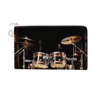 Drum Set Coin Purse with Zipper Coin Wallet Coin Pouch Canvas Change Purse Pouch Zero Wallet Coin Bag