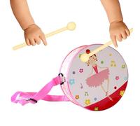 Drum Set for Kids,Rhythm Development Game,5.9in Wooden Adjustable Carrying Strap Wood Drum Set - for 2-5 Years Old Boy Girl Early Education Birthday Home Nursery Playroom