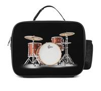 Drum Set Insulated Lunch Bag Adults Portable Picnic Tote Bag with Detachable Handle